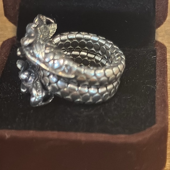 John Hardy Sterling Silver Legend Double Coiled Naga Dragon Ring Sz 7 Gorgeous - Picture 2 of 10